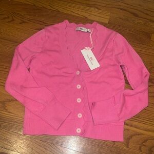 Pink Vineyard Vines cardigan Girls Small (8/10)